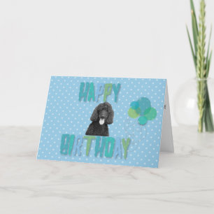 Poodle Hund Happy Birthday Grußkarte Karte