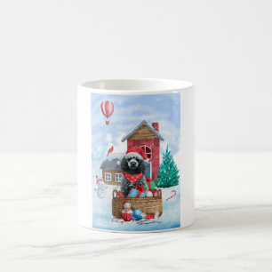 Poodle Hund im Schnee Weihnachtshaus Kaffeetasse