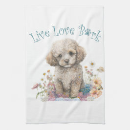 Poodle Hund Mama Floral Geschirrtuch