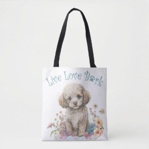Poodle Hund Mama Floral Tasche