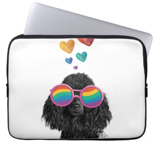 Poodle Hund mit Herzchen Valentinstag Laptopschutzhülle