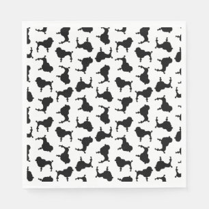 Poodle Hund Silhouetten CUSTOM HINTERGRUNDFARBE Serviette