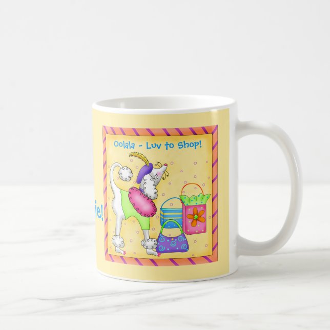 Poodle Hunde Liebe zu kaufen Name Personalisiert G Kaffeetasse (Rechts)
