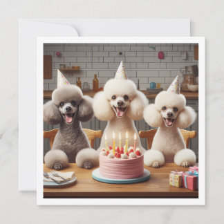 Poodle Hundkarte, Poodle Geburtstag Einladung