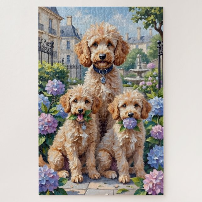 Poodle Hydrangea Garden Art (Vertikal)