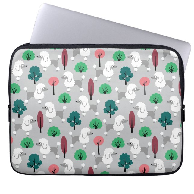 Poodle im Park Laptopschutzhülle (Vorderseite)