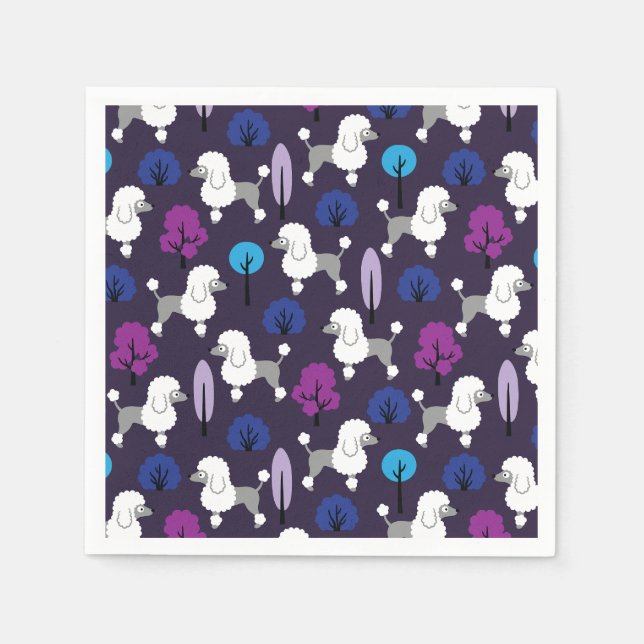 Poodle im Park Serviette (Vorderseite)