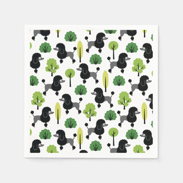 Poodle im Park Serviette (Vorderseite)