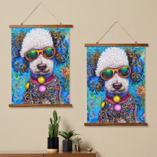 Poodle im Stil Wandteppich Mit Holzrahmen