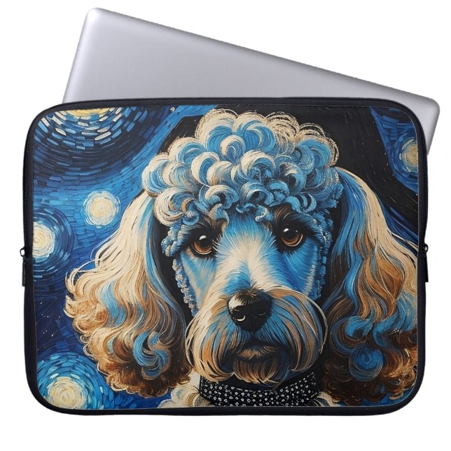 Poodle in der Sternennacht Laptopschutzhülle (Vorderseite)