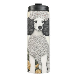Poodle in Whimsikalen Blume Thermosbecher
