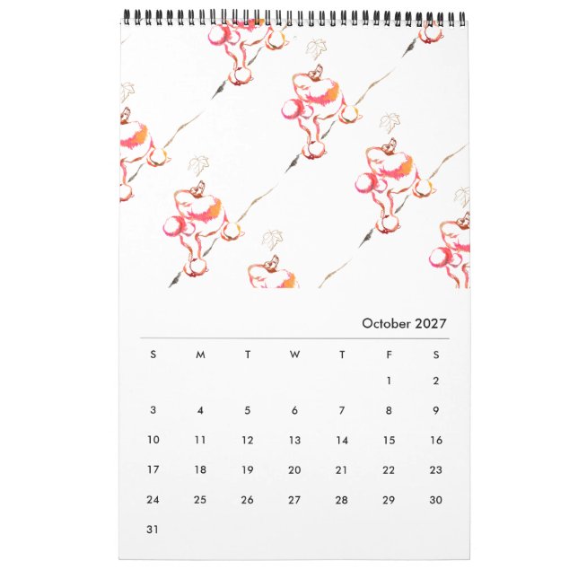 Poodle Kalendermuster Kalender (Okt 2027)