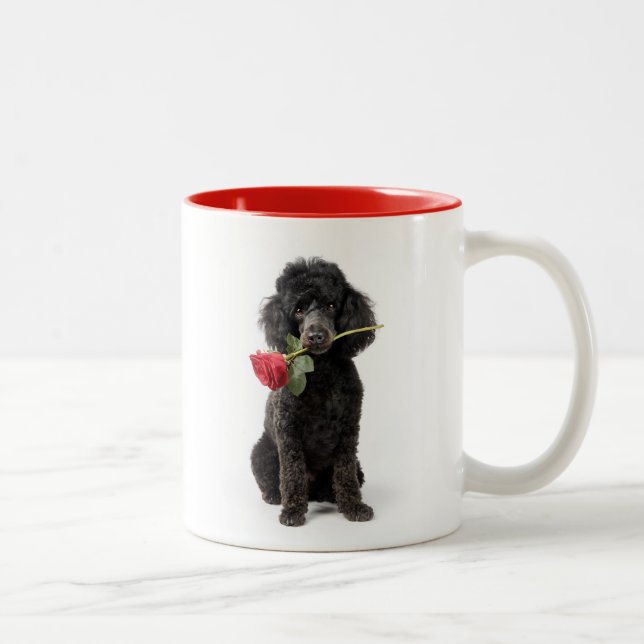 Poodle Love Zweifarbige Tasse (Rechts)