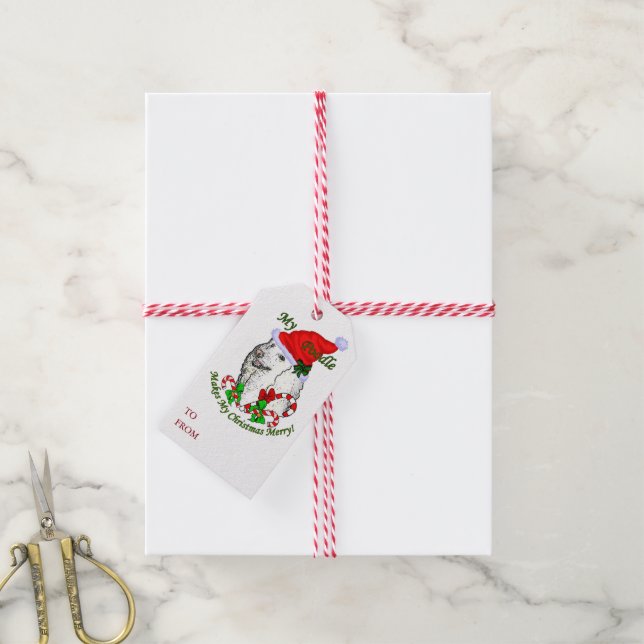 Poodle Lovers Weihnachten Geschenkanhänger (Mit Garn)