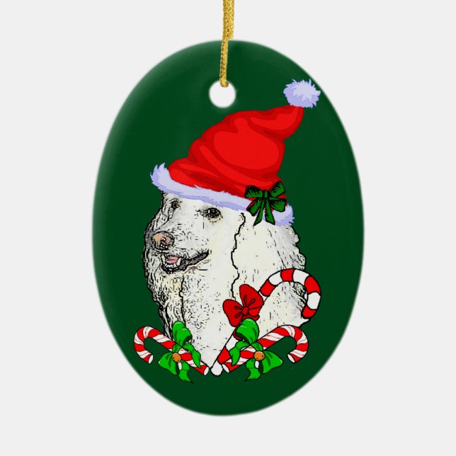 Poodle Lovers Weihnachten Keramik Ornament (Vorne)