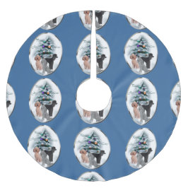 Poodle Lovers Weihnachten Polyester Weihnachtsbaumdecke