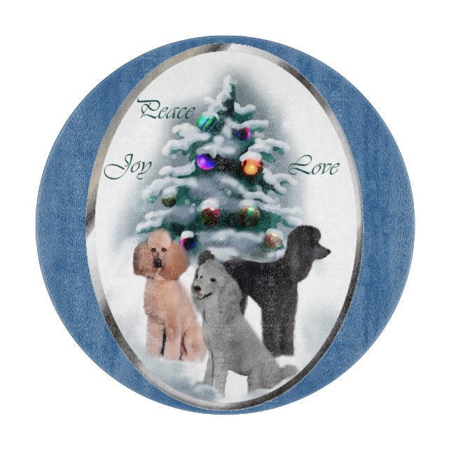 Poodle Lovers Weihnachten Schneidebrett (Vorderseite)