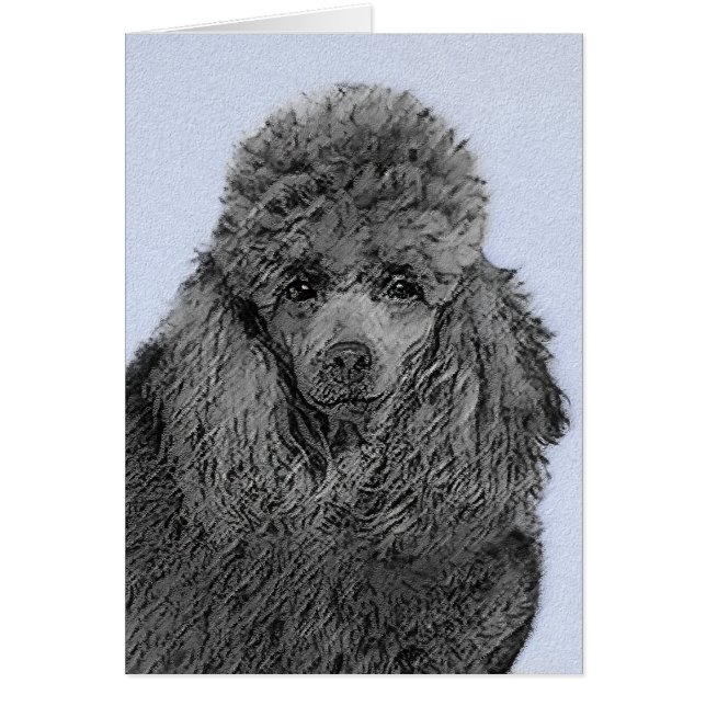 Poodle Malerei Miniaturspielzeug Schwarze Kunst (Vorne)
