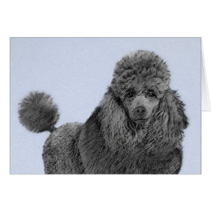 Poodle Malerei Miniaturspielzeug Schwarze Kunst