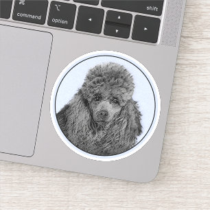 Poodle Malerei Miniaturspielzeug Schwarze Kunst Aufkleber