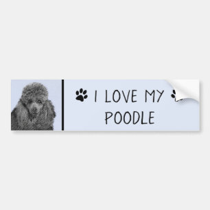 Poodle Malerei Miniaturspielzeug Schwarze Kunst Autoaufkleber