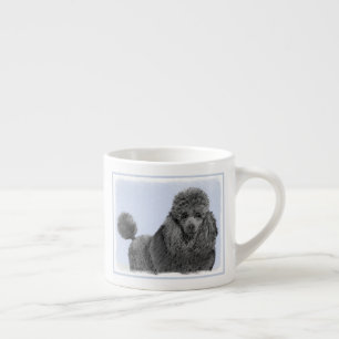 Poodle Malerei Miniaturspielzeug Schwarze Kunst Espressotasse