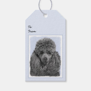 Poodle Malerei Miniaturspielzeug Schwarze Kunst Geschenkanhänger