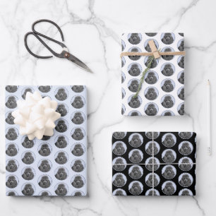 Poodle Malerei Miniaturspielzeug Schwarze Kunst Geschenkpapier Set