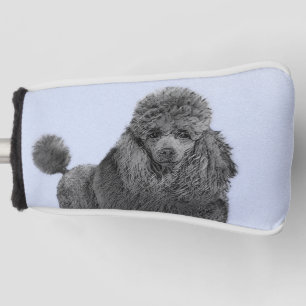 Poodle Malerei Miniaturspielzeug Schwarze Kunst Golf Headcover