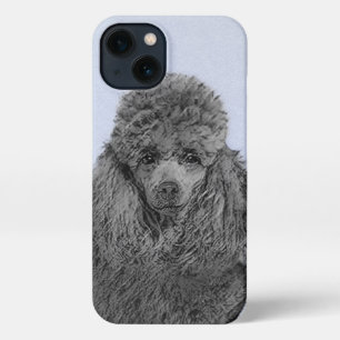 Poodle Malerei Miniaturspielzeug Schwarze Kunst iPhone Hülle
