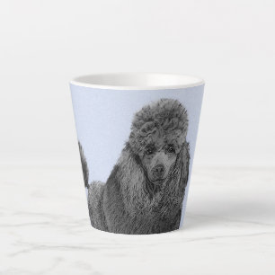 Poodle Malerei Miniaturspielzeug Schwarze Kunst Milchtasse