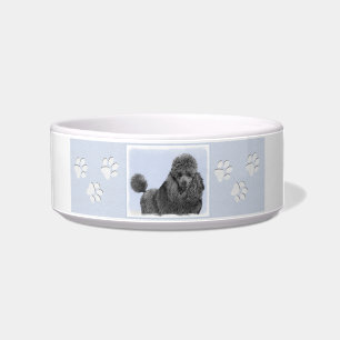 Poodle Malerei Miniaturspielzeug Schwarze Kunst Napf