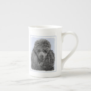Poodle Malerei Miniaturspielzeug Schwarze Kunst Prozellantasse