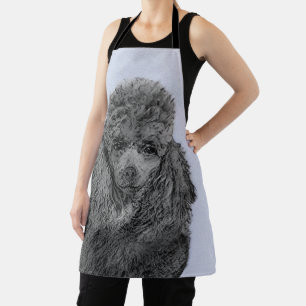 Poodle Malerei Miniaturspielzeug Schwarze Kunst Schürze