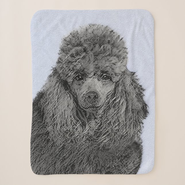 Poodle Malerei Miniaturspielzeug Schwarze Kunst Sherpadecke (Vorderseite)