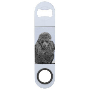 Poodle Malerei Miniaturspielzeug Schwarze Kunst Speed Flaschenöffner
