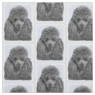 Poodle Malerei Miniaturspielzeug Schwarze Kunst Stoff