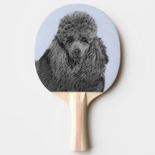 Poodle Malerei Miniaturspielzeug Schwarze Kunst Tischtennis Schläger