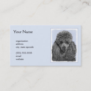 Poodle Malerei Miniaturspielzeug Schwarze Kunst Visitenkarte