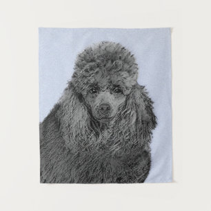 Poodle Malerei Miniaturspielzeug Schwarze Kunst Wandteppich