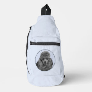Poodle Malerei Miniaturspielzeug Schwarzer Haustie Crossbody Bag