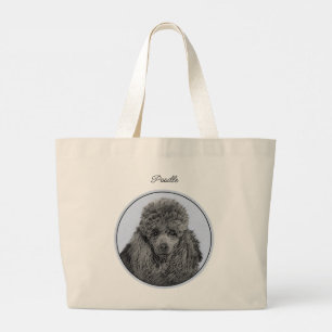 Poodle Malerei Miniaturspielzeug Schwarzer Haustie Jumbo Stoffbeutel