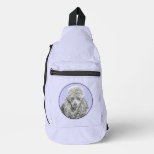 Poodle Malerei Miniaturspielzeug Silbergrauer Hund Crossbody Bag