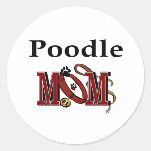 Poodle-Mama Runder Aufkleber