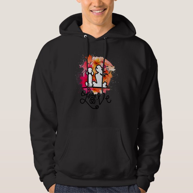 Poodle Mama und Poodle Liebhaber farbenfroh Hoodie (Vorderseite)