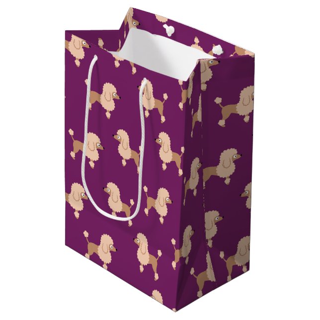 Poodle Medium Geschenktasche Mittlere Geschenktüte (Vorderseite Schrägansicht)