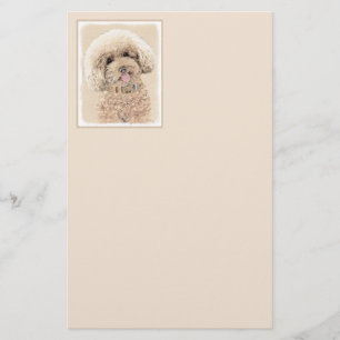 Poodle Miniatur Spielzeug Apricot Cream Brown Dog  Briefpapier