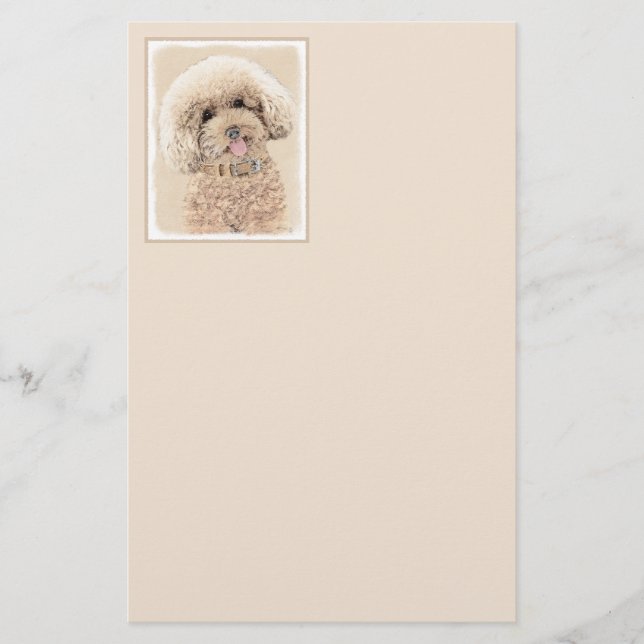 Poodle Miniatur Spielzeug Apricot Cream Brown Dog  Briefpapier (Vorderseite)