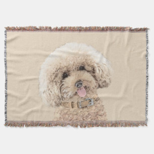 Poodle Miniatur Spielzeug Apricot Cream Brown Dog  Decke