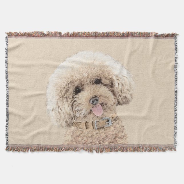 Poodle Miniatur Spielzeug Apricot Cream Brown Dog  Decke (Vorderseite)